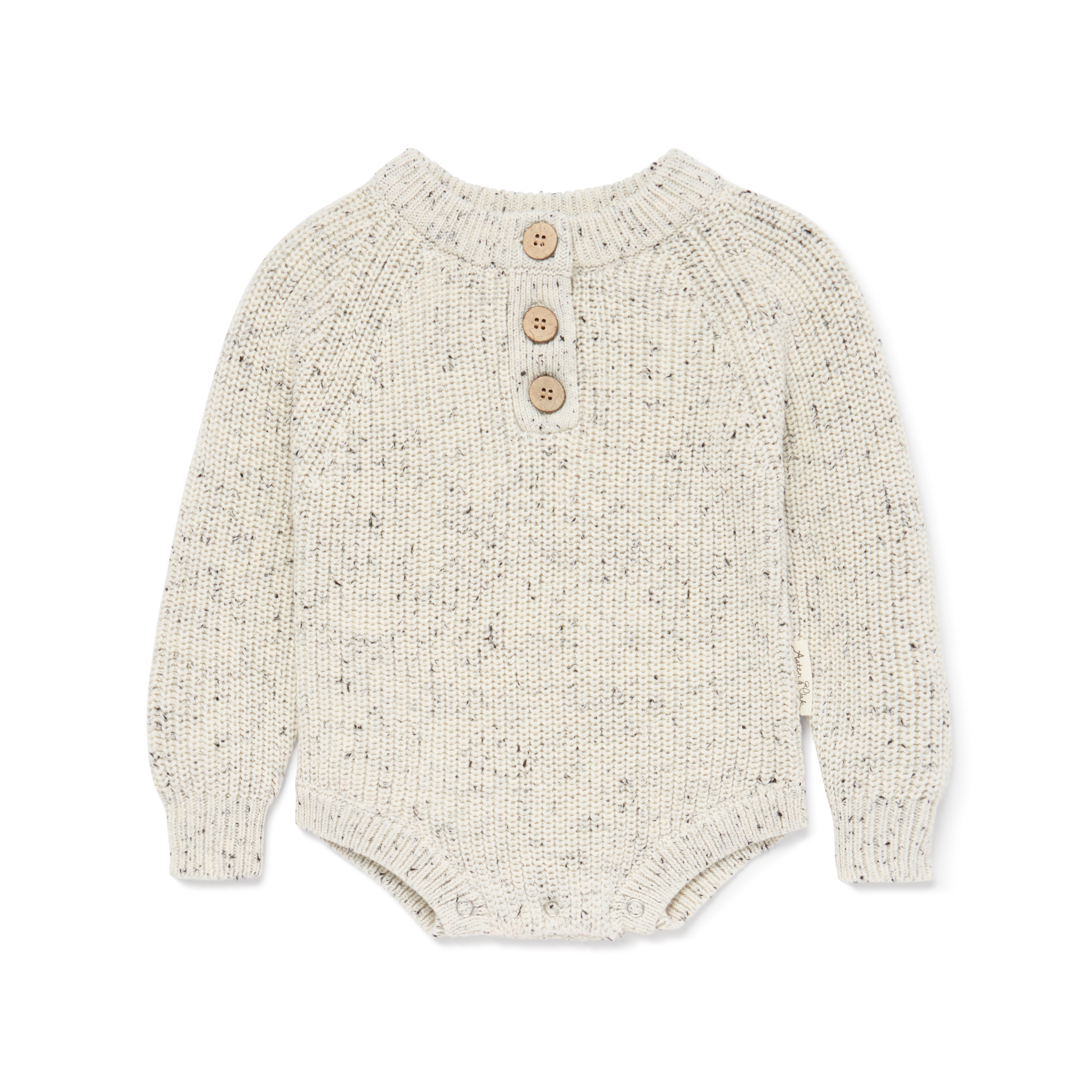 Aster & Oak | Natural Fleck Knit Romper | White Fox & Co