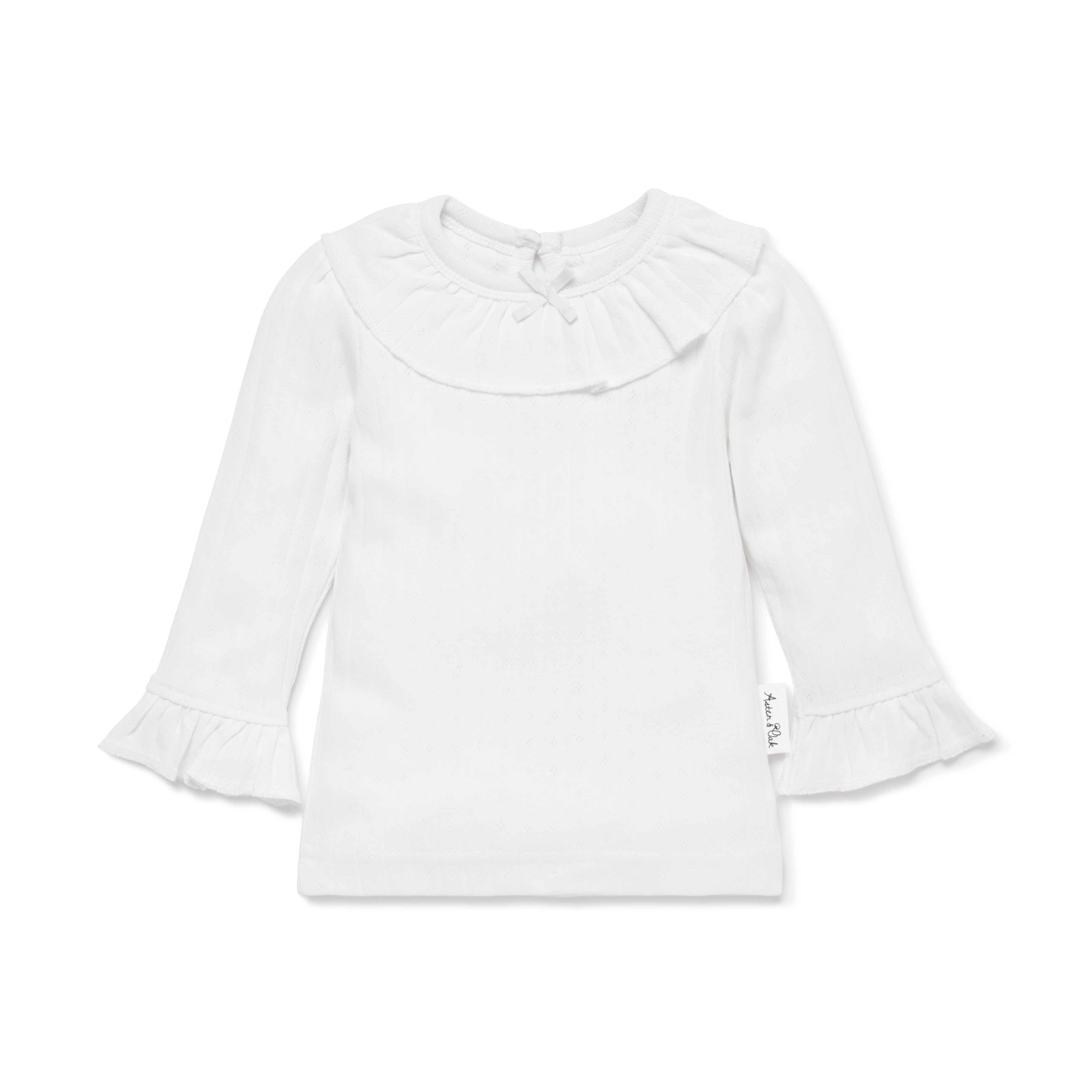 Aster & Oak | White Pointelle Top | White Fox & Co