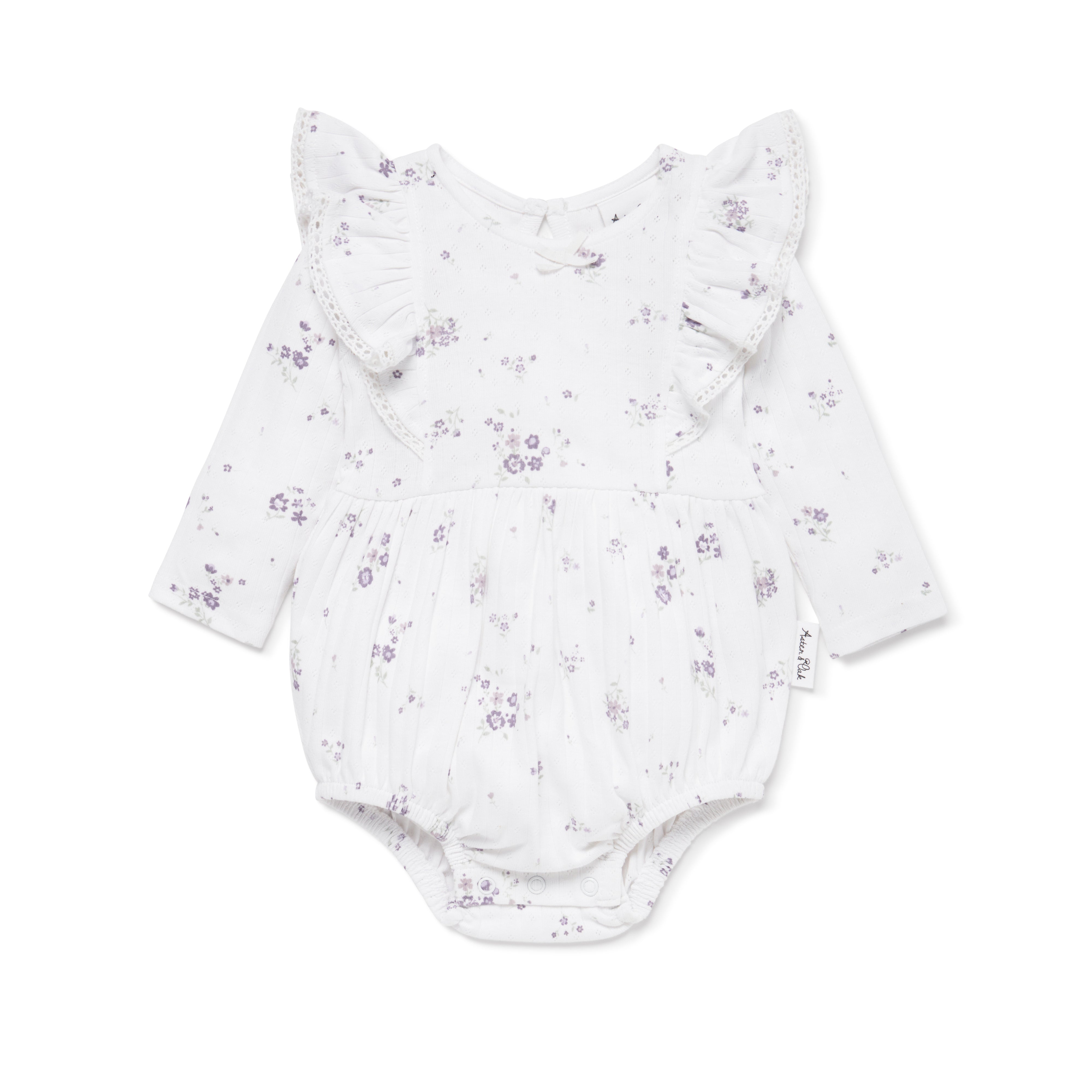 Aster & Oak | ORganic Cotton Grace Bubble Romper | White Fox & Co