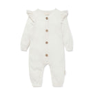 Aster & Oak | Organic Cotton Pointelle Knit Romper | Ivory | White Fox & Co