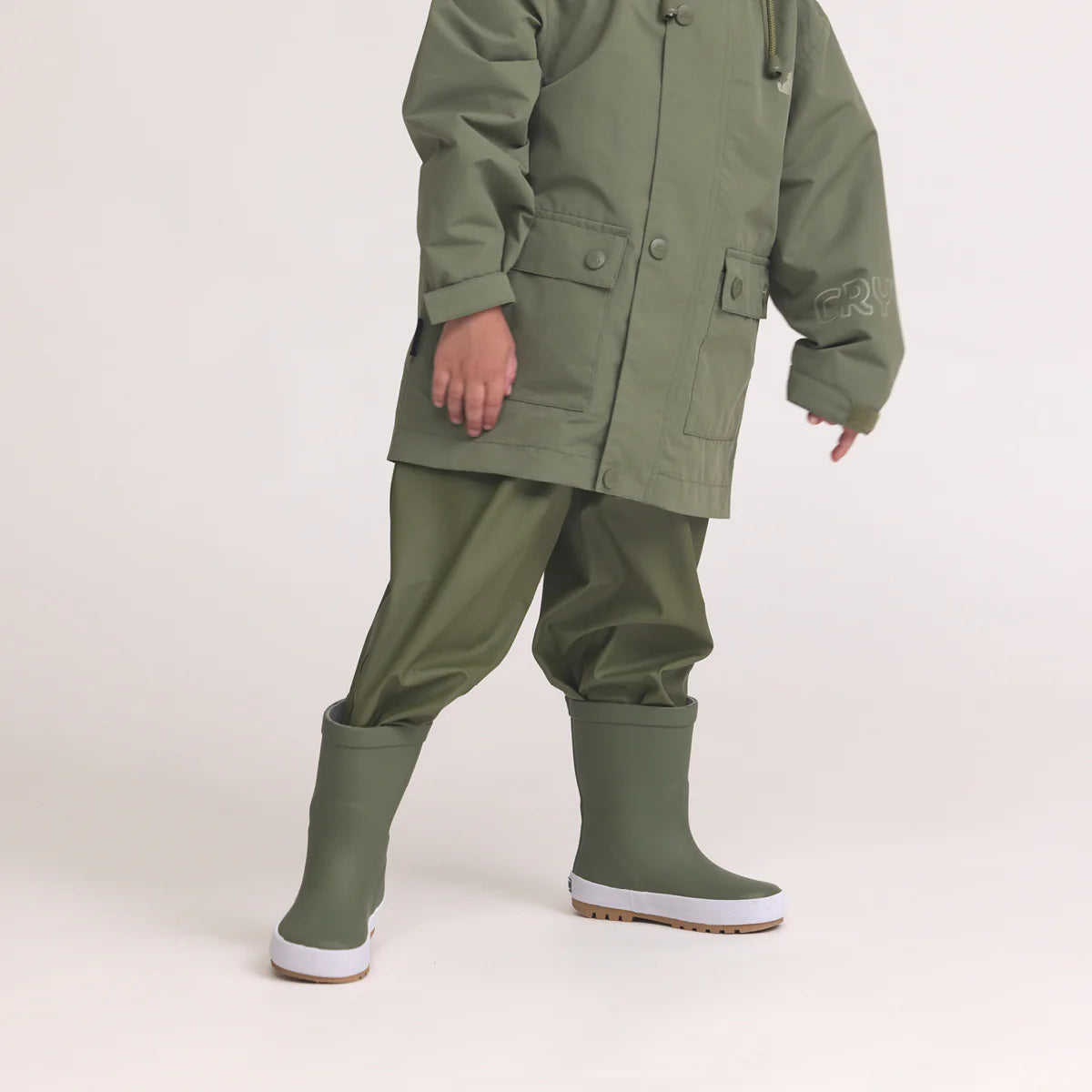 Crywolf Rain Boots Olive on model