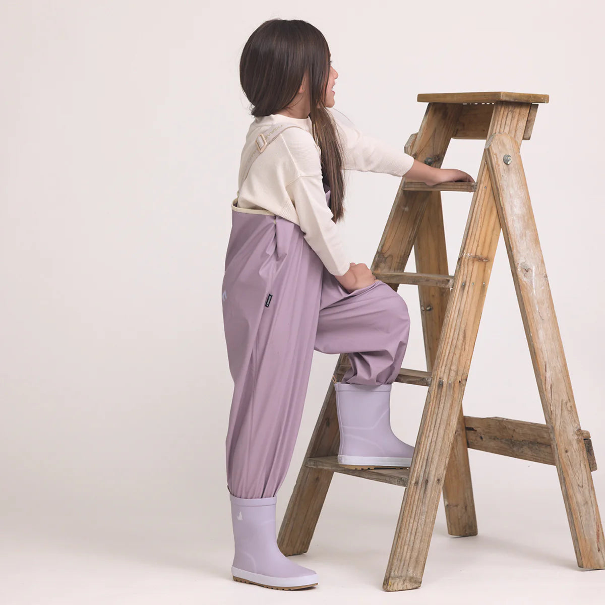 Crywolf Rain Overalls Heather on model back view