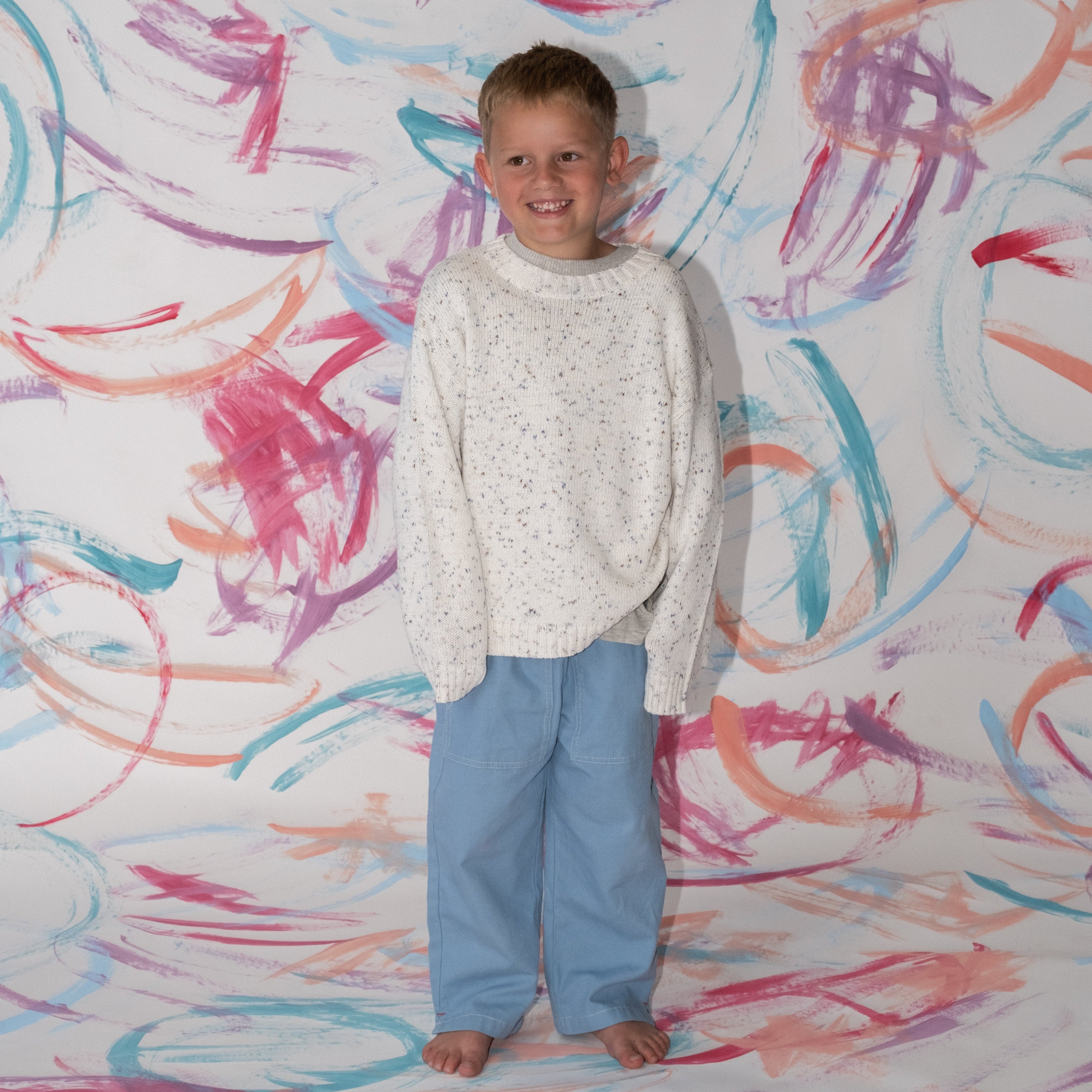 Grown Funfetti pullover in surf