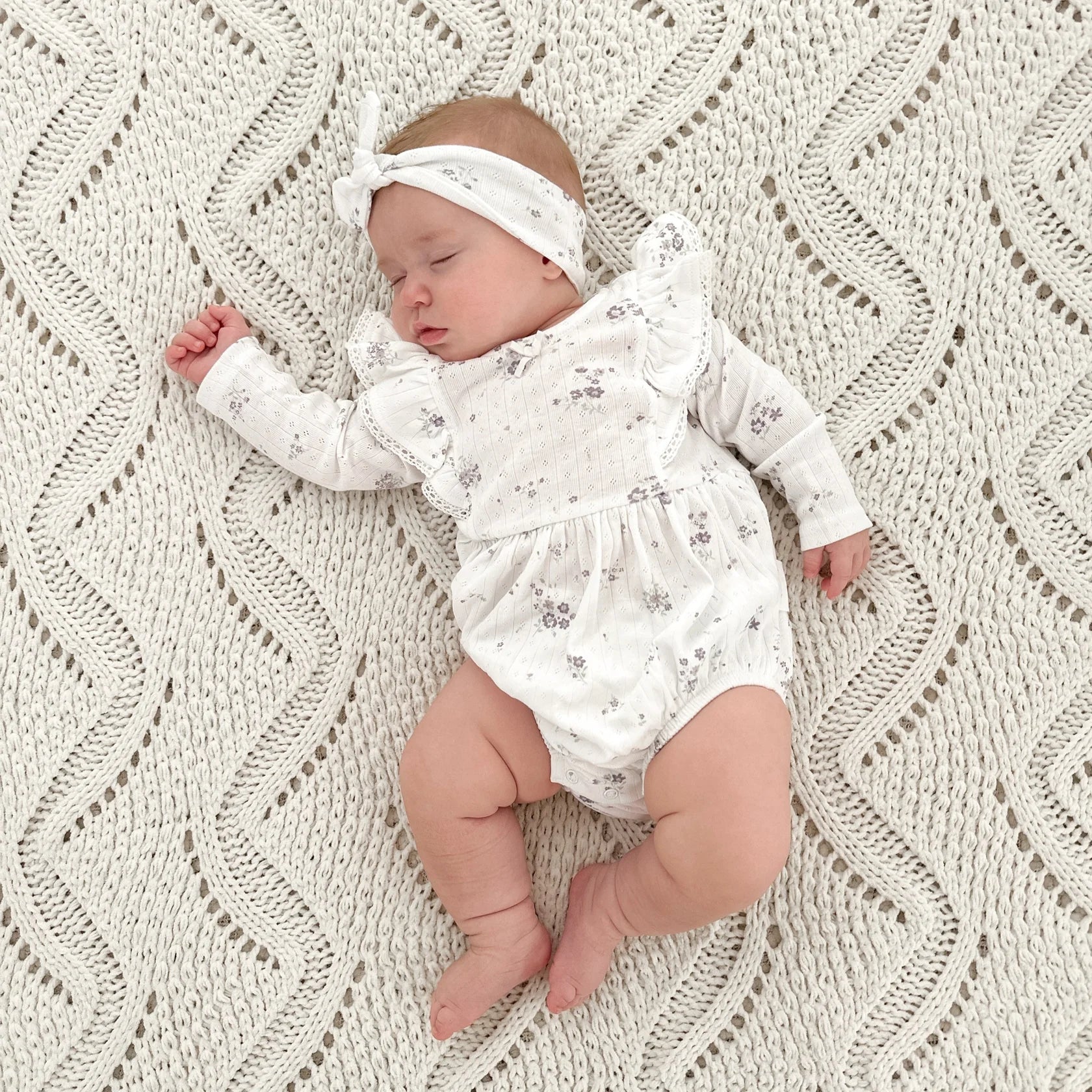 Aster & Oak | ORganic Cotton Grace Bubble Romper | White Fox & Co