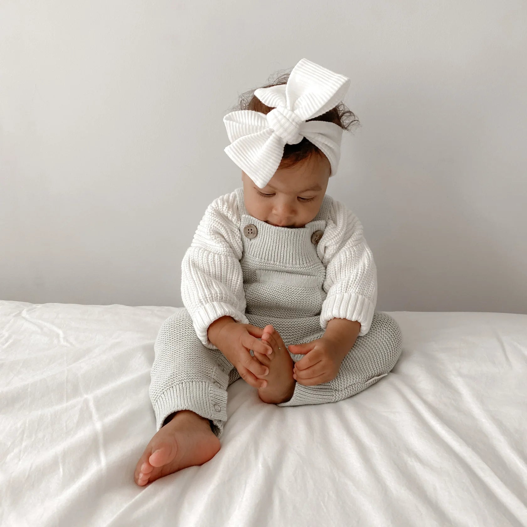 Aster & Oak | Sage Knit Pocket Overalls | White Fox & Co