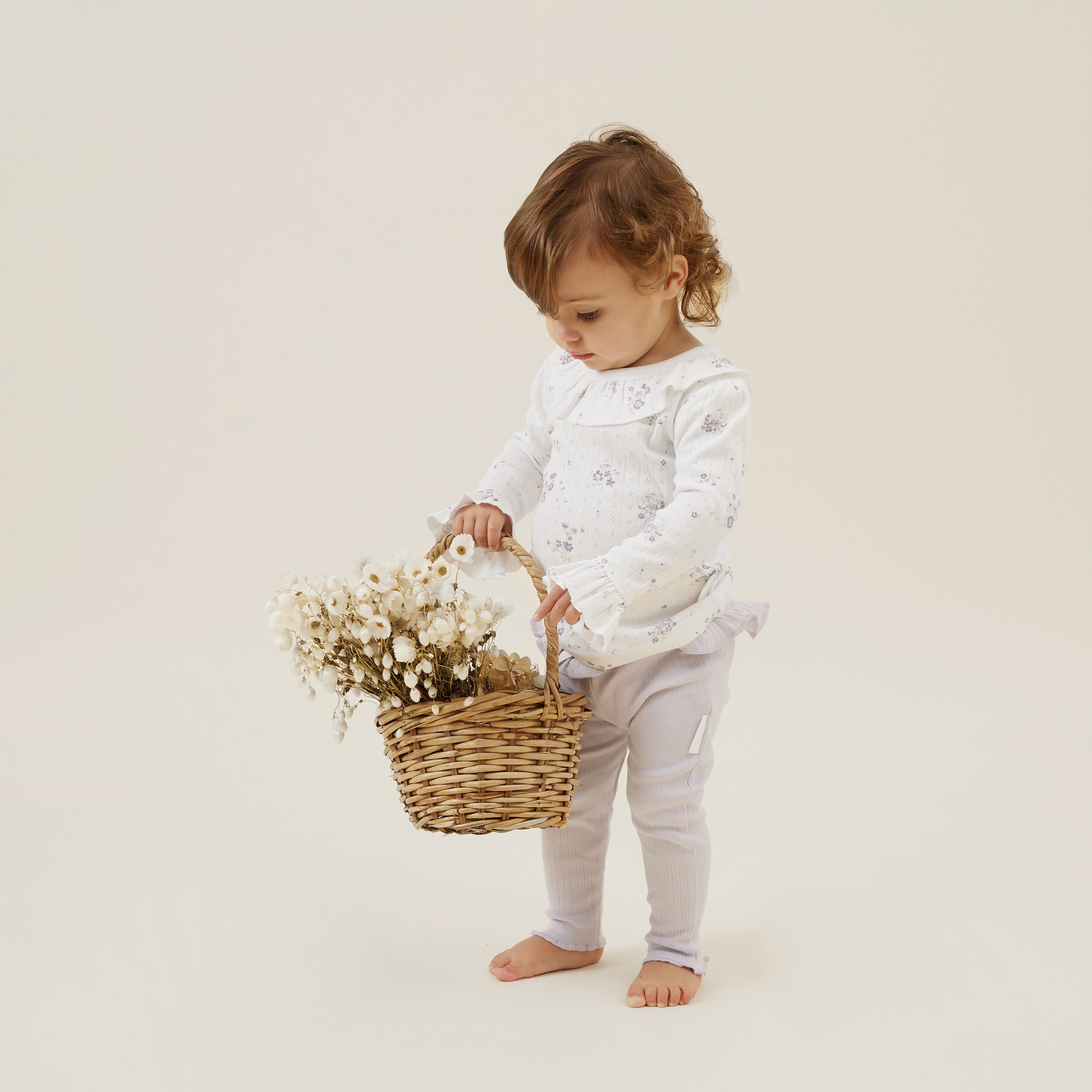 Aster & Oak | Organic Cotton Grace Long Sleeved Top | Floral | White Fox & Co
