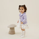 Aster & Oak | Organic Cotton Knit Cardigan | Lavender | White Fox & Co
