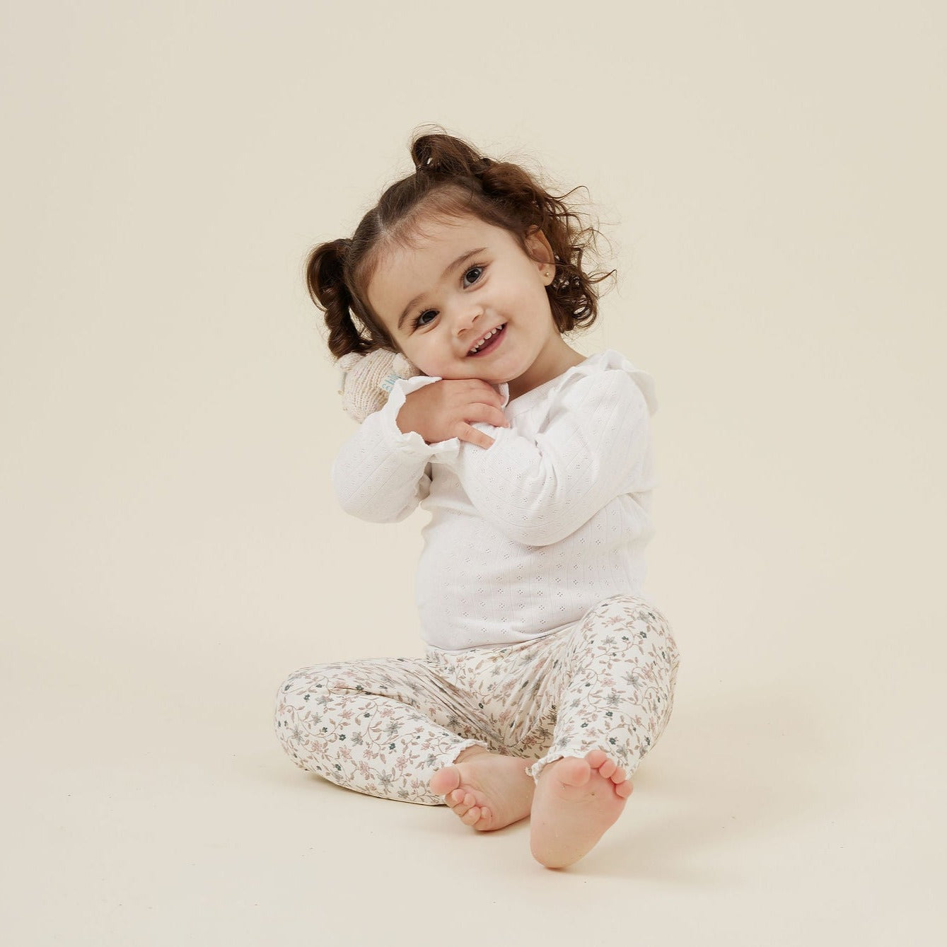 Aster & Oak | White Pointelle Top | White Fox & Co