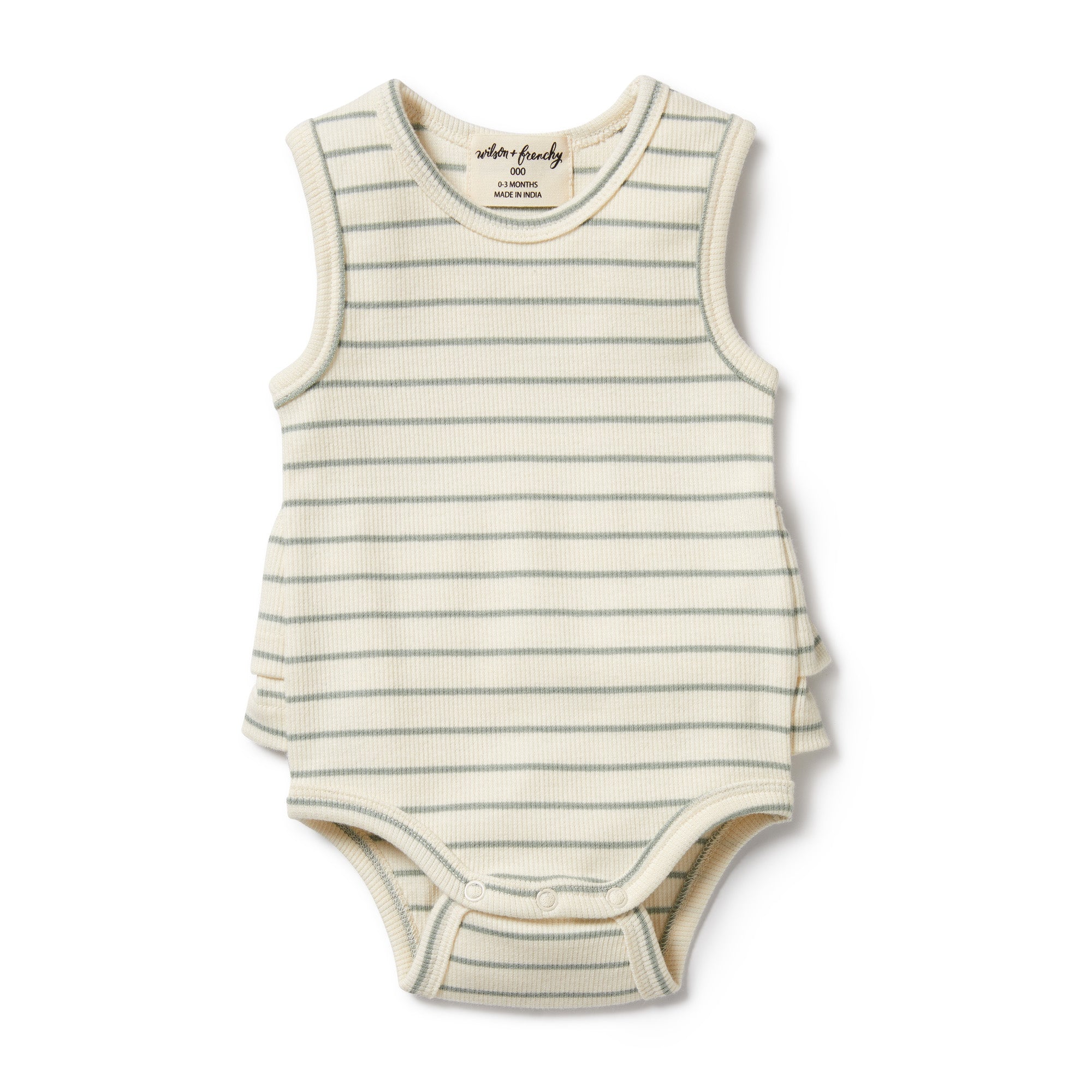 Wilson + Frenchy | Ruffle Bodysuit | Petit Sage | White Fox & Co