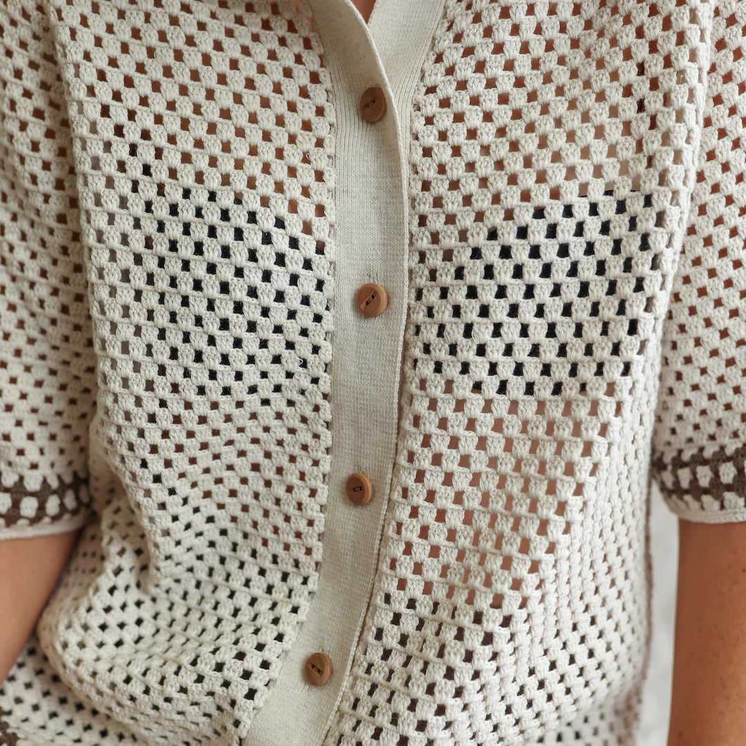 Grown | Crochet Shirt Coconut | White Fox & Co