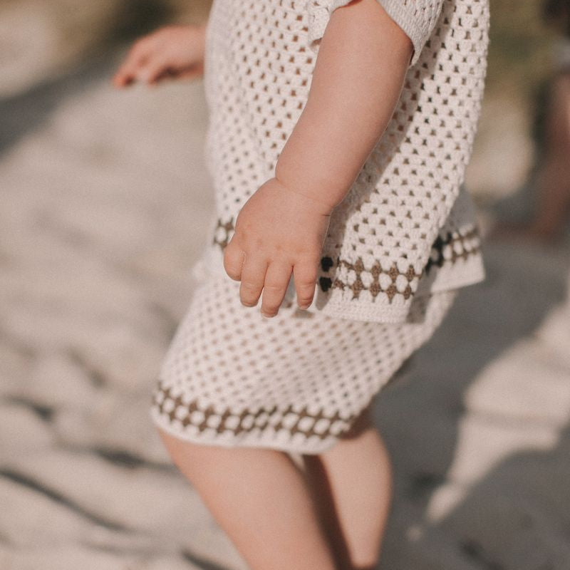 Grown | Crochet Shorts in Coconut | White Fox & Co