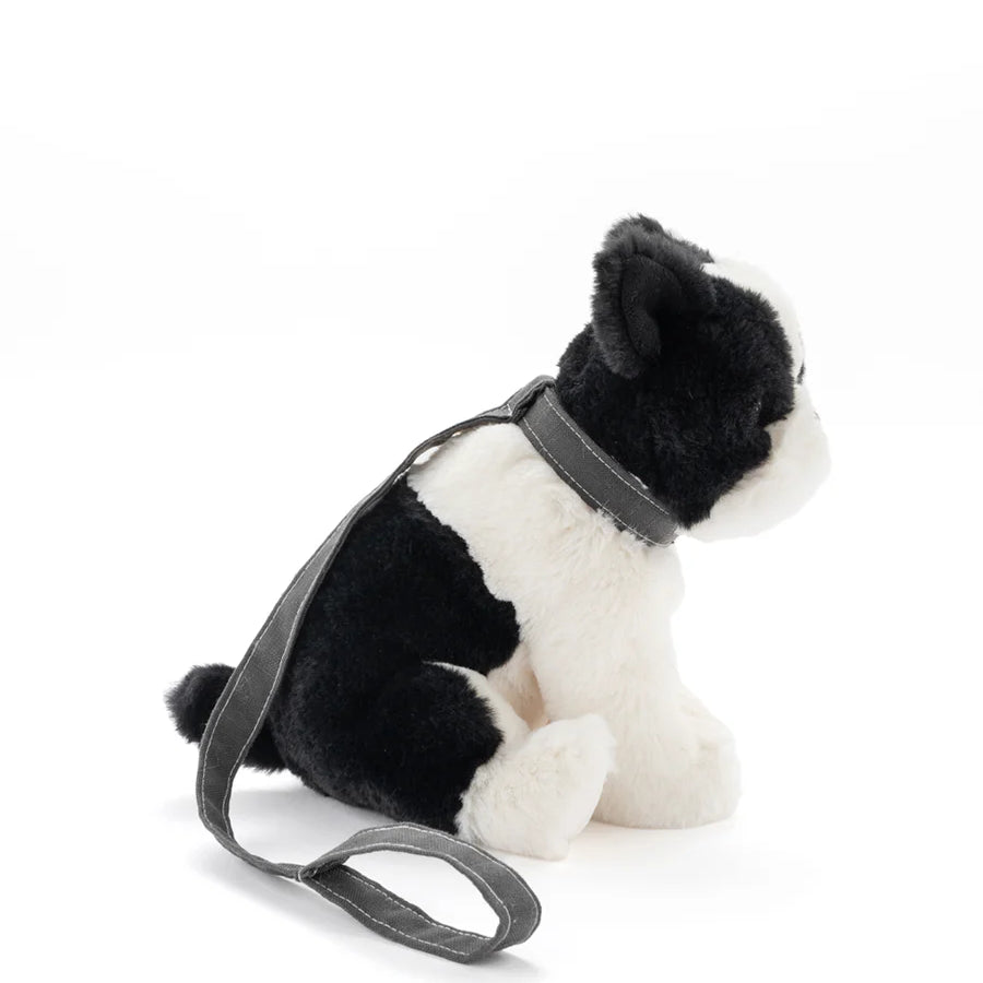Bruce the Bulldog plush toy by Nana Huchy, black and white soft toy 30cm