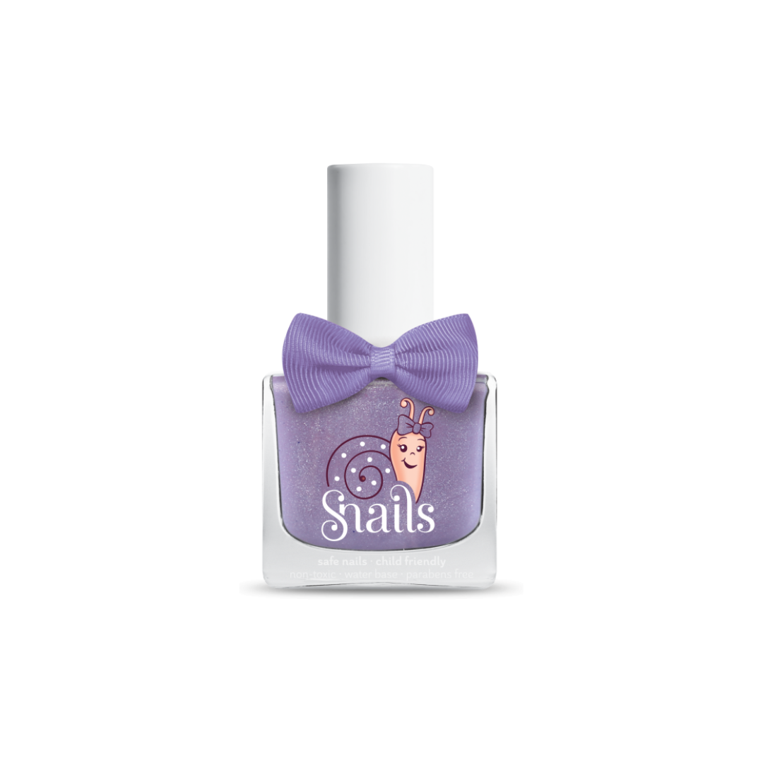 Snails kids nail polish in Wild Tulip lavender glitter – safe, washable, non-toxic, vegan, 10.5ml – White Fox & Co NZ