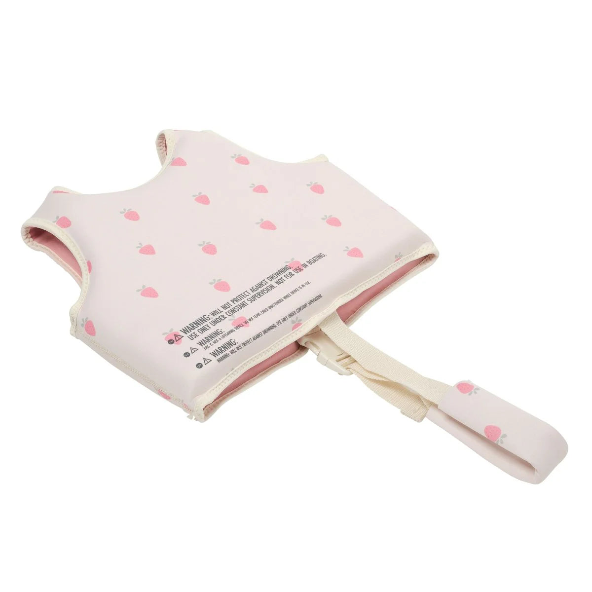 Sunnylife Kids Swim Vest 1–2 Strawberry Sunshine pink stripe and strawberry print