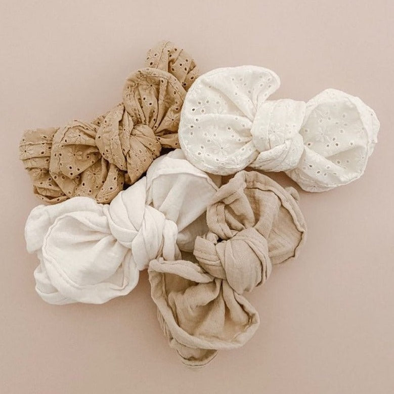Mae + Rae | Mustard Broderie Topknot | White Fox & Co