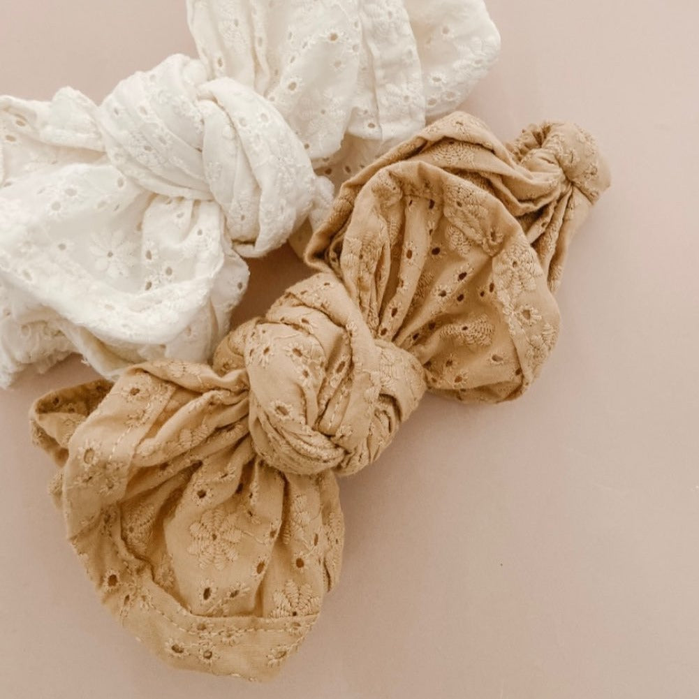 Mae and Rae | Broderie Topknot | Mustard | White Fox & Co