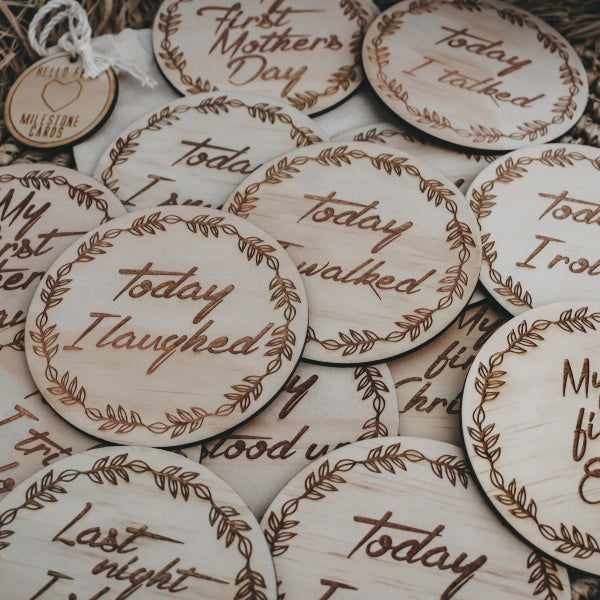 Hello Fern | Wooden Milestone Discs | Wooden Milestone Cards | White Fox & Co