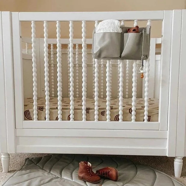 3 Little Crowns | Cot Organiser | Grey | White Fox & Co