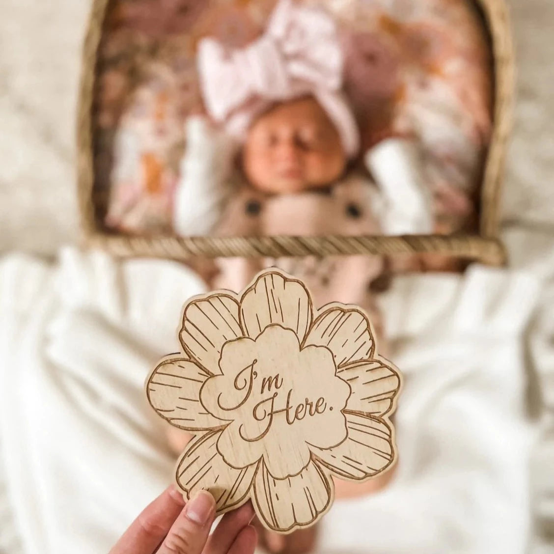 Wattle and Wildflower | I'm Here | Birth Announcement | White Fox & Co