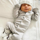 L'oved Baby | Organic Jumpsuit | Footed Overall | Light Grey | White Fox & Co