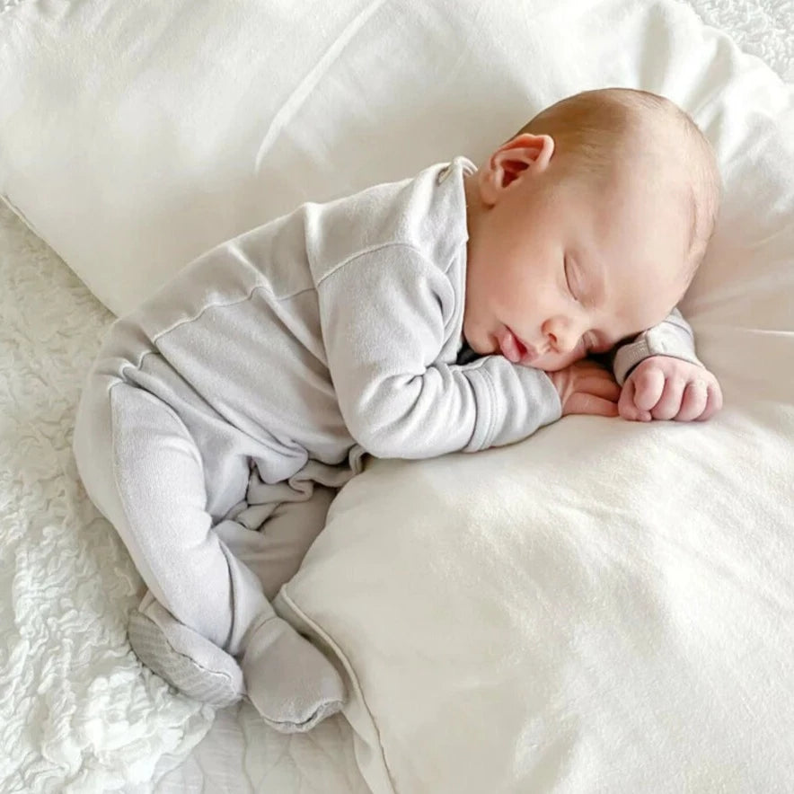 L'oved Baby | Organic Jumpsuit | Footed Overall | Light Grey | White Fox & Co