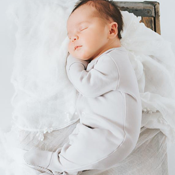 L'oved Baby | Organic Jumpsuit | Footed Overall | Light Grey | White Fox & Co