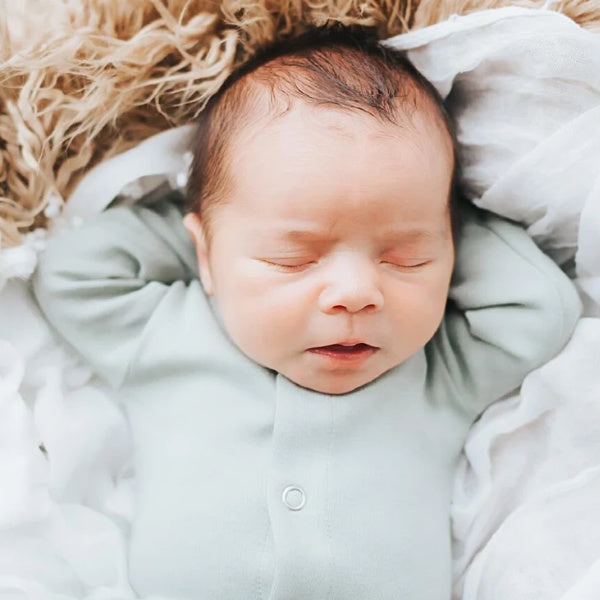 L'oved Baby | Seafoam | Organic Footed Overall | White Fox & Co