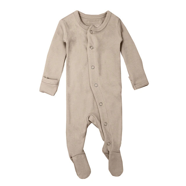 L'ovedbaby | Snap Footie | Oatmeal | White Fox & Co