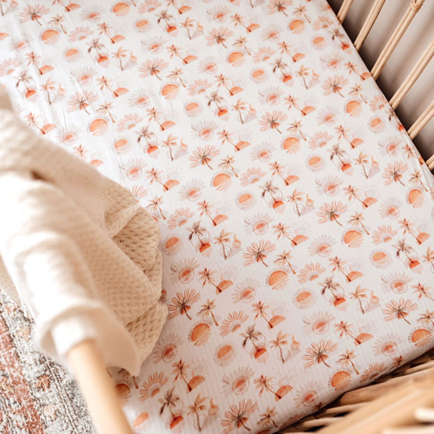 Sheets | Floral | Fitted Sheet | Tilly & Otto | Snuggle Hunny Kids | Available now at White Fox & Co