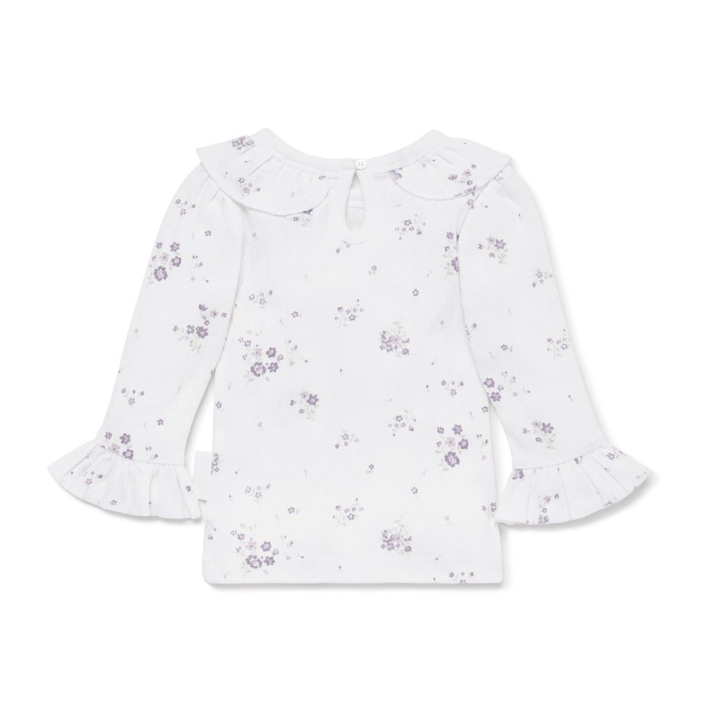 Aster & Oak | Organic Cotton Grace Long Sleeved Top | Floral | White Fox & Co