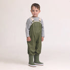 Crywolf Rain Overalls Olive on model front view