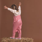 Crywolf Rain Overalls Rose on model back view