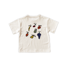 Grown organic cotton kids tee hand drawn fruit print detail