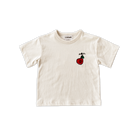 Grown organic cotton kids tee hand drawn fruit print detail