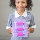 MontiiCo Bento Two lunchbox in Dusk – lilac and magenta two-tone snack box for kids