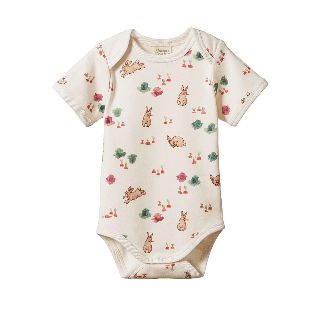 Nature Baby | Country Bunny | Short Sleeve Bodysuit | White Fox & Co
