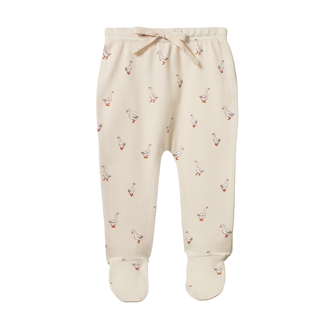 Nature Baby | Cotton Footed Rompers | Goosey Print | White Fox & Co