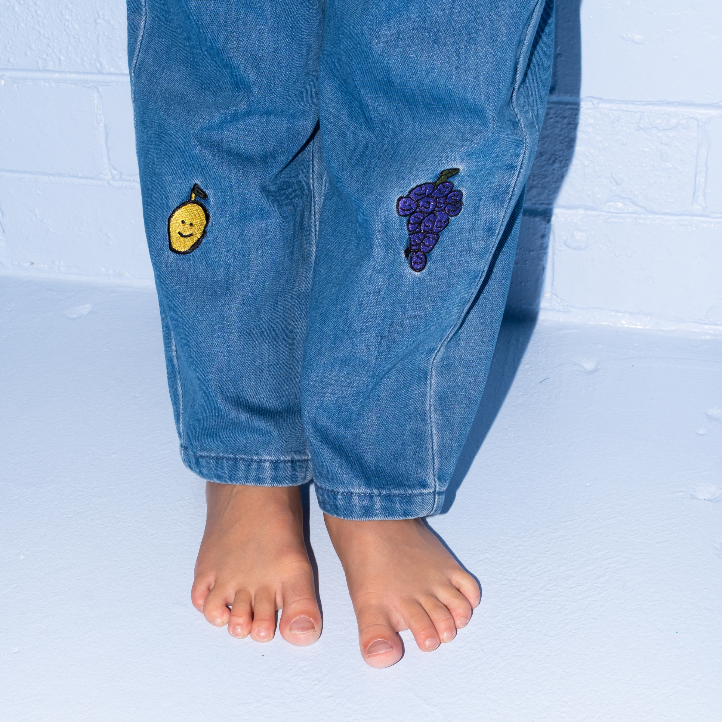 Grown Organic Fruit Salad Denim Pants kids NZ