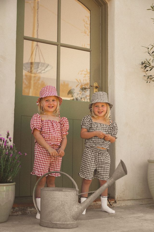 Soft cotton Cinnamon Baby Ruffle Top and shorts for girls – pre-order October 2025 at White Fox & Co NZ