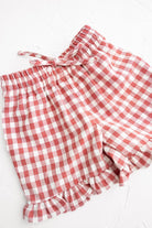 Soft cotton Cinnamon Baby Ruffle Top and shorts for girls – pre-order October 2025 at White Fox & Co NZ