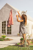 Cinnamon Baby gingham dress for girls – boutique kidswear pre-order at White Fox & Co New Zealand
