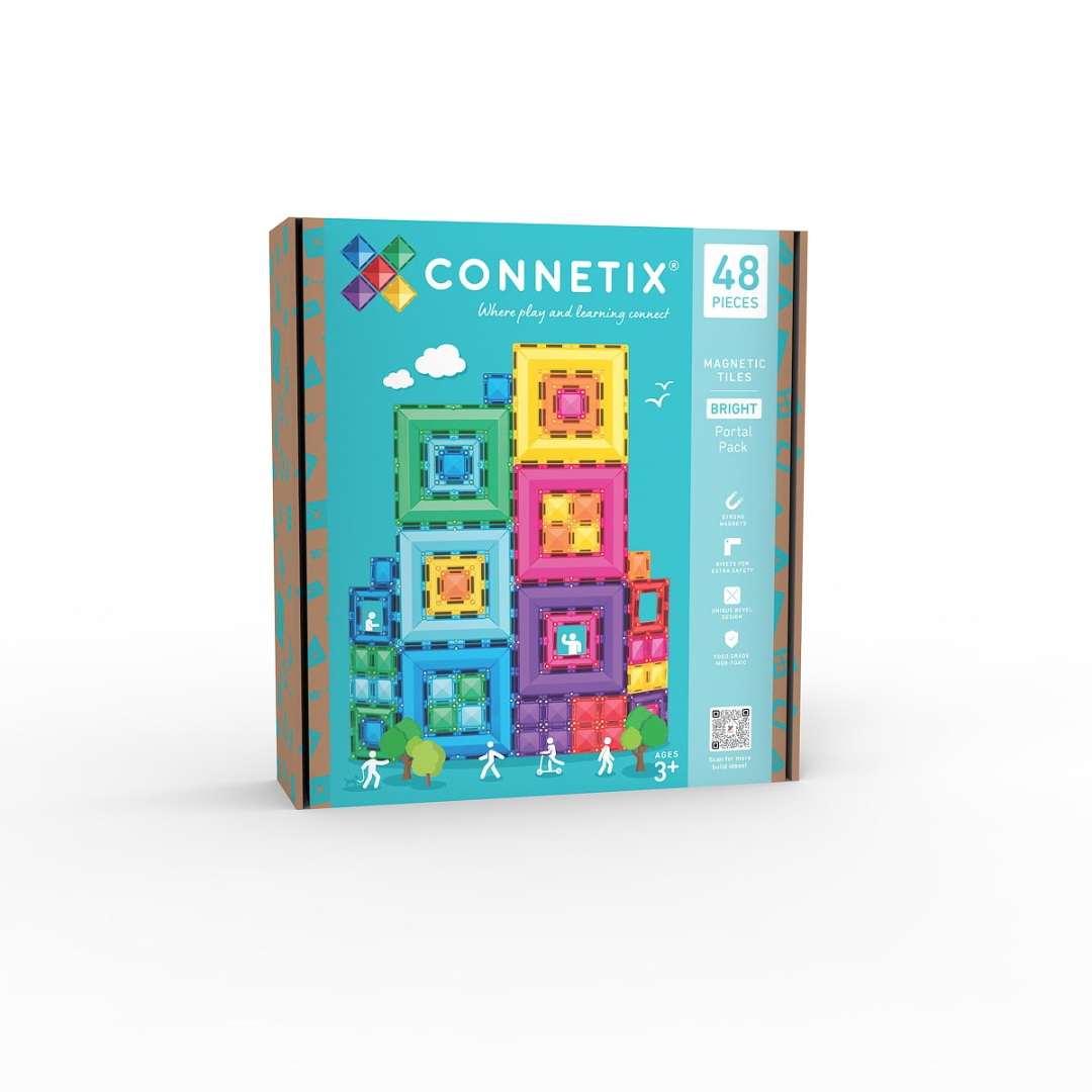 kids-building-with-connetix-bright-portal-pack-48-piece-nz
