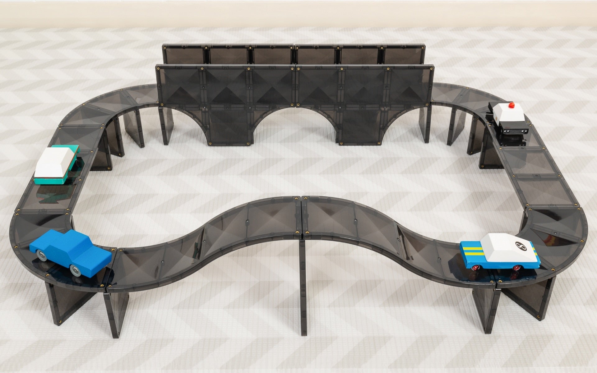 Connetix Creative Roads Pack – 48 Piece Magnetic Tile Set | White Fox & Co