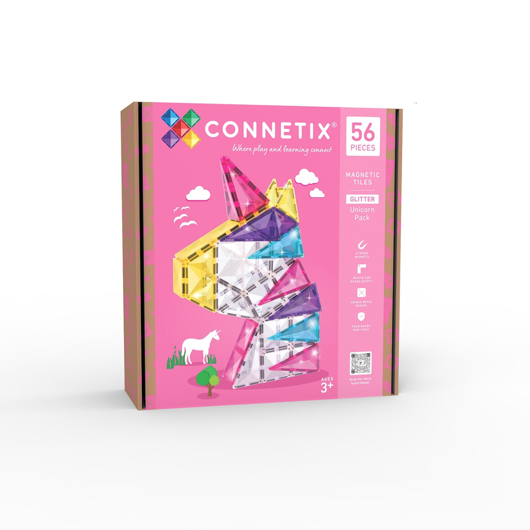connetix-glitter-unicorn-pack-56pc-magnetic-tiles-white-fox-co-nz