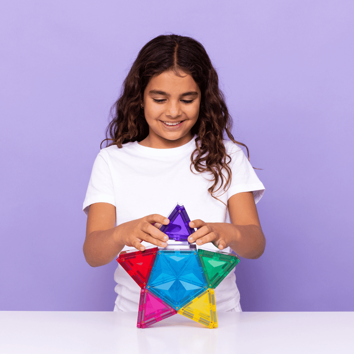 Kids building with Connetix Light Star Pack 28pc – STEAM play and light exploration