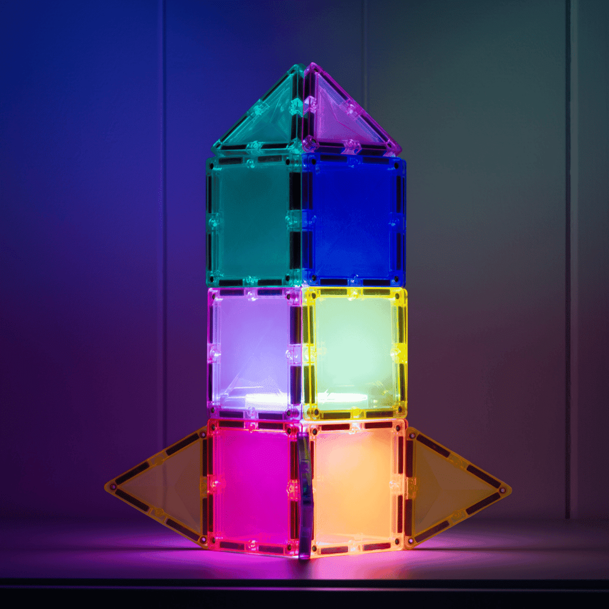 Rechargeable light-up tile included in Connetix Light Star Pack 28 pieces – White Fox & Co