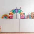 Connetix Pastel Ball Run Pack 106pc – magnetic tile set with curved tubes and pastel colours