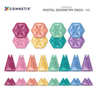 Flat lay of Connetix Pastel Geometry tiles showing different shapes