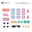 Packaging of Connetix Pastel Transport Pack – 50 Piece magnetic tile set