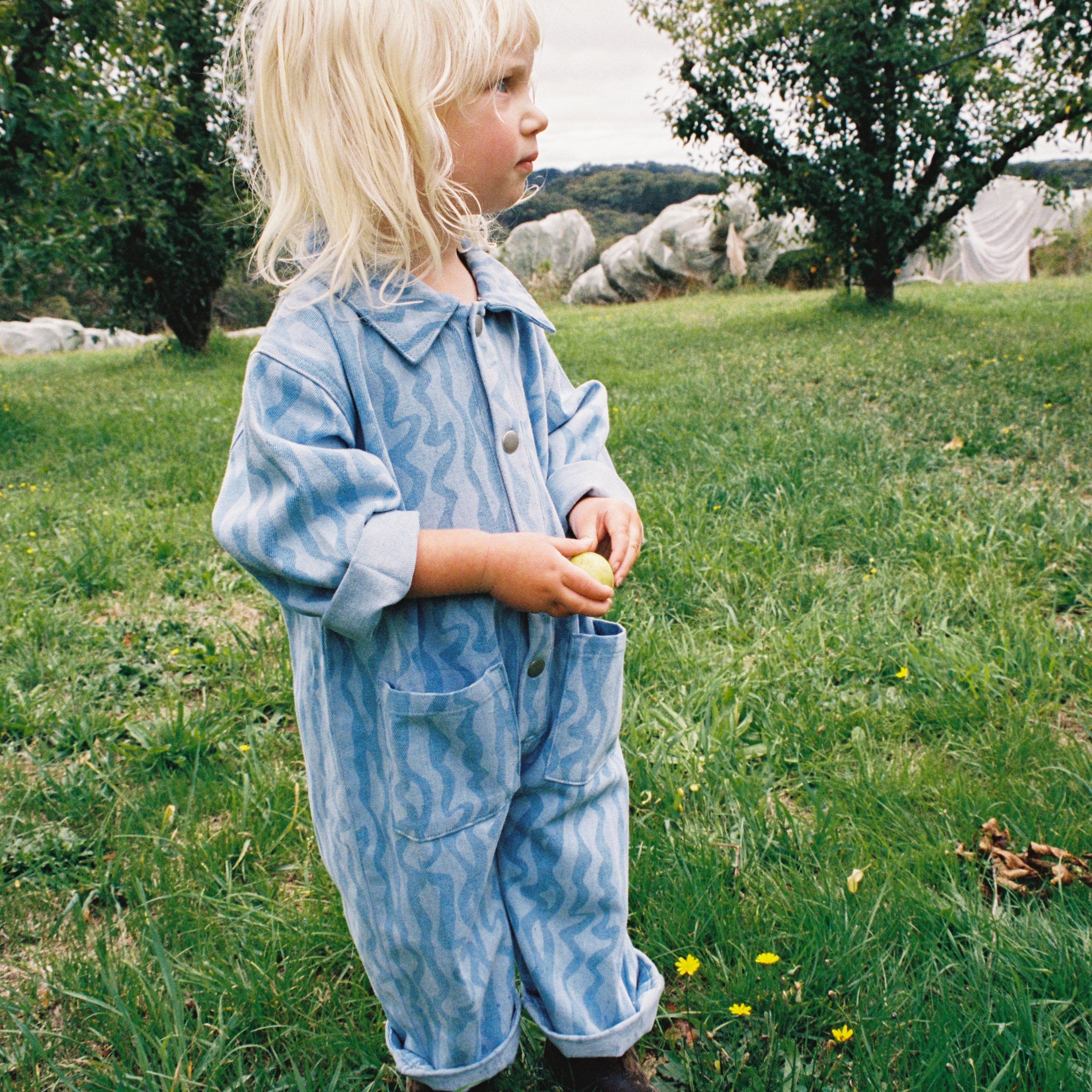 Grown Organic Flow Denim Boilersuit kids NZ